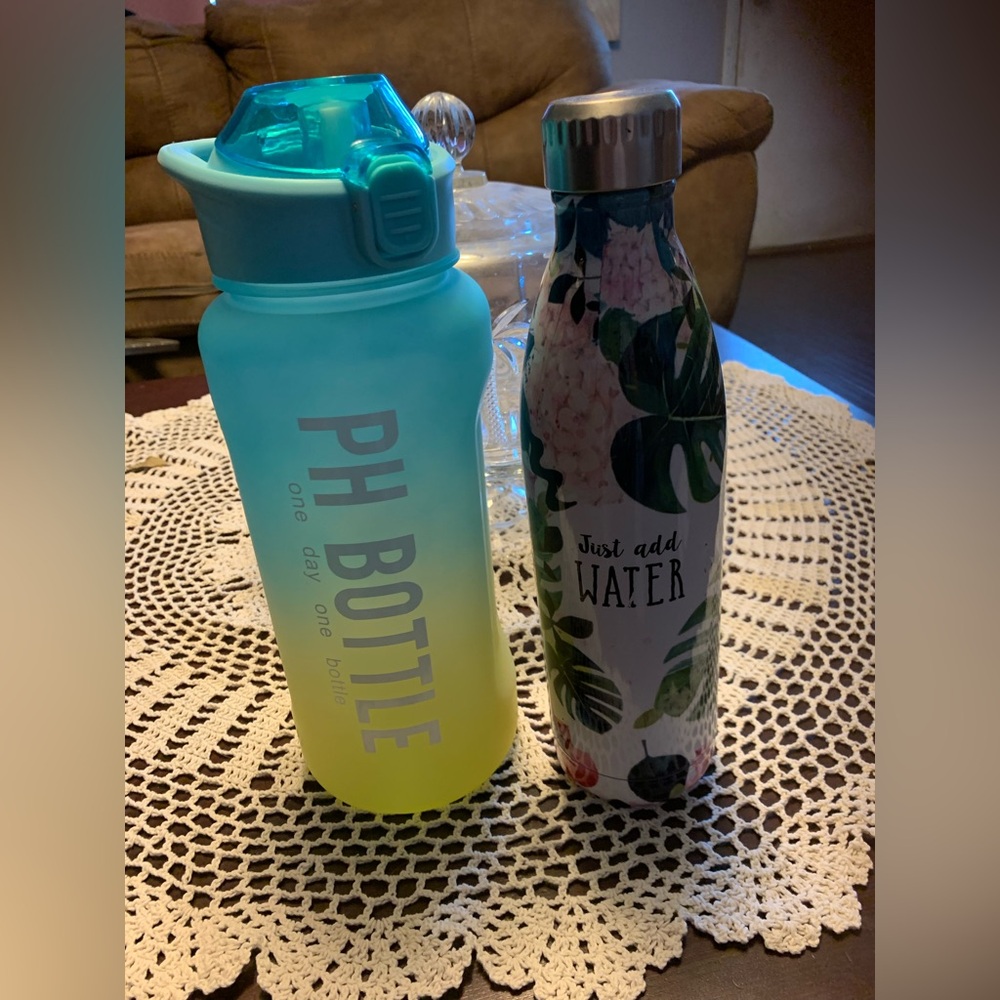 PH Bottle and Floral Water Bottle Set
